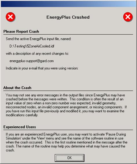 EnergyPlus crash within EP-Launch.
