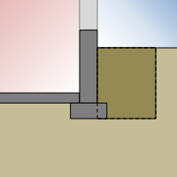 Custom block representing exterior backfill
