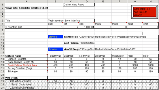 View Factor Interface ZoneSheet