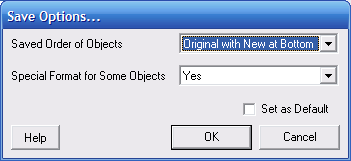 IDF Editor Save Options Screen.