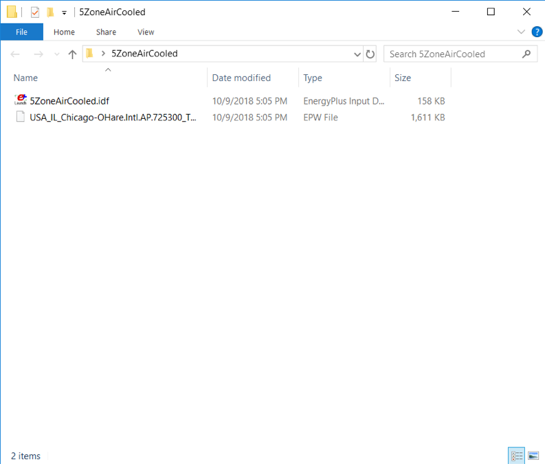 Directory Contents Before Run