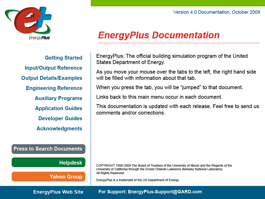 Energyplus Documentation Library Getting Started Energyplus 8 2