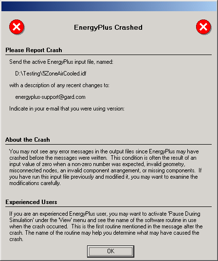 EnergyPlus crash within EP-Launch.