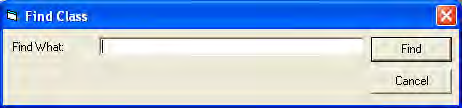 Find Class Dialog Box