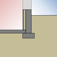 Custom blocks representing interior batt insulation and dry wall