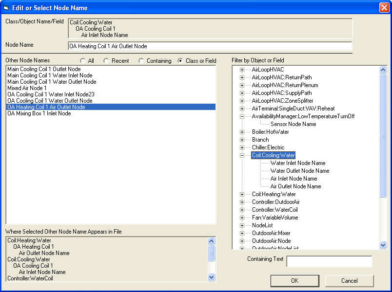 Edit or Select Node Name Dialog Box